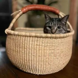 Natural Large Round Basket - African Market Baskets