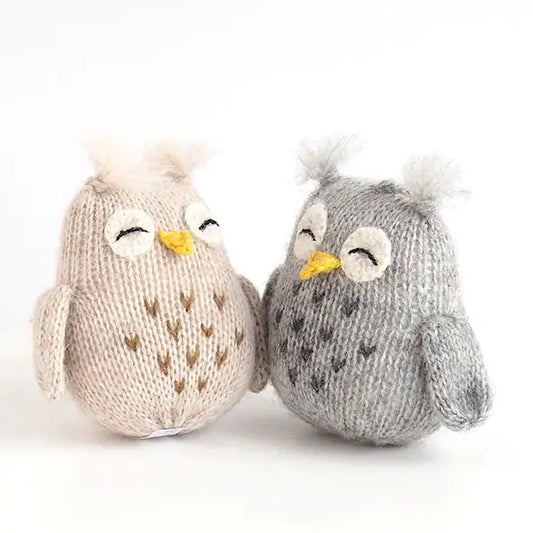 Handmade Knit Owl Holiday Ornament