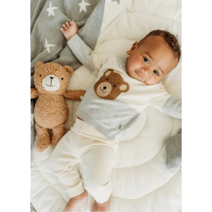 Peanut Lil Bear Sherpa Knit Stuffed Soft Toy (Organic)
