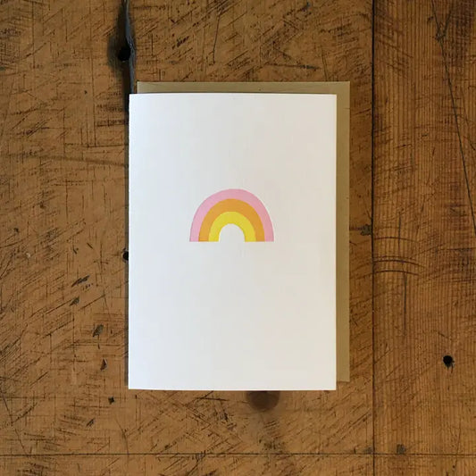 Rainbow (Pink/Orange/Yellow) Letterpress Card from Green Bird Press