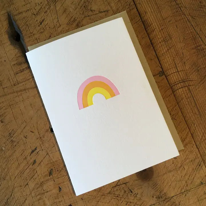 Rainbow (Pink/Orange/Yellow) Letterpress Card from Green Bird Press