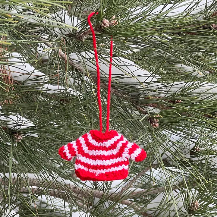 Set of 5 Mini Sweater Striped Ornaments