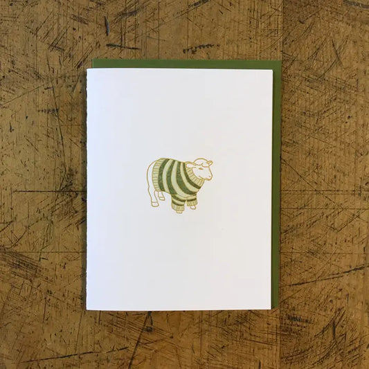 Sheep Sweater Letterpress Holiday Card from Green Bird Press