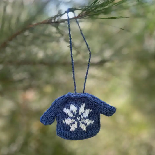 Set of 5 Mini Sweater Snowflake Ornaments