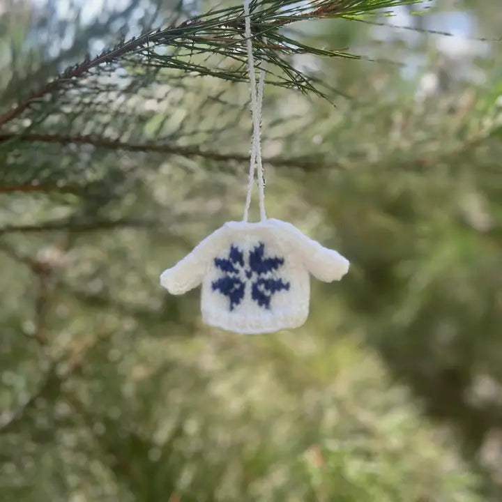 Set of 5 Mini Sweater Snowflake Ornaments