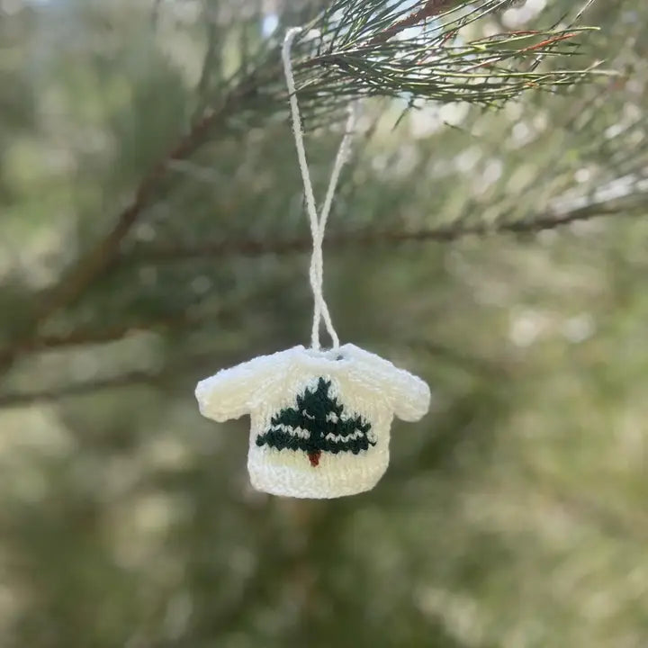 Set of 5 Mini Sweater Tree Ornaments