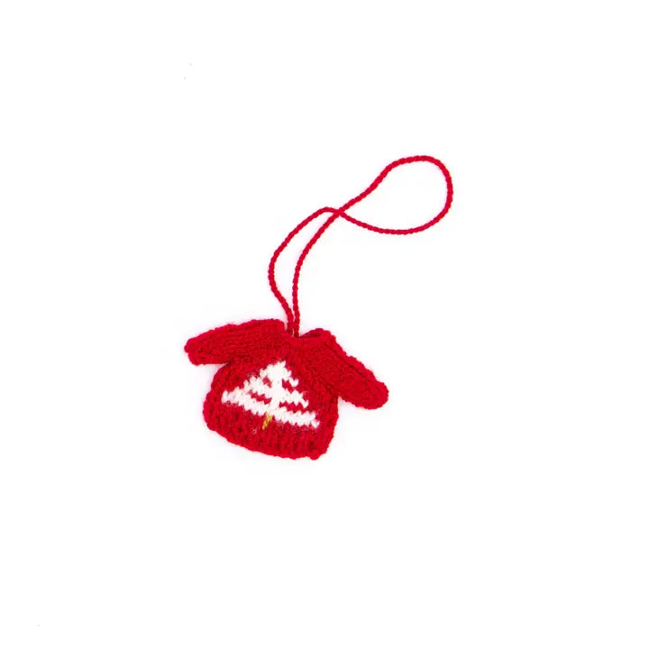 Set of 5 Mini Sweater Tree Variety Ornaments