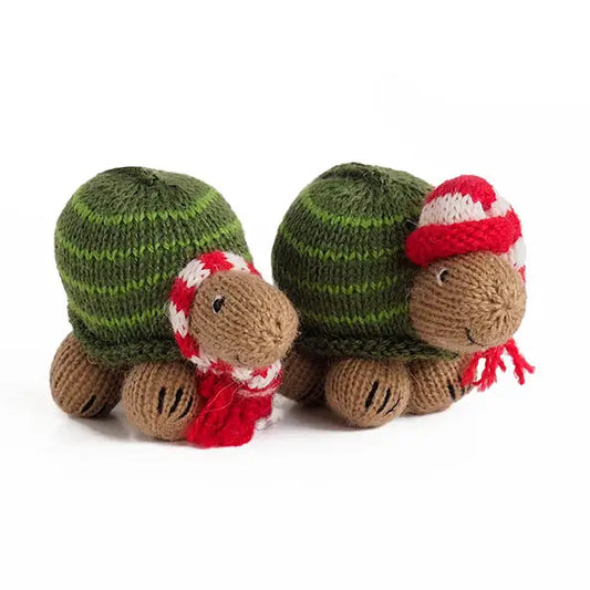 Handmade Knit Turtle Holiday Ornament