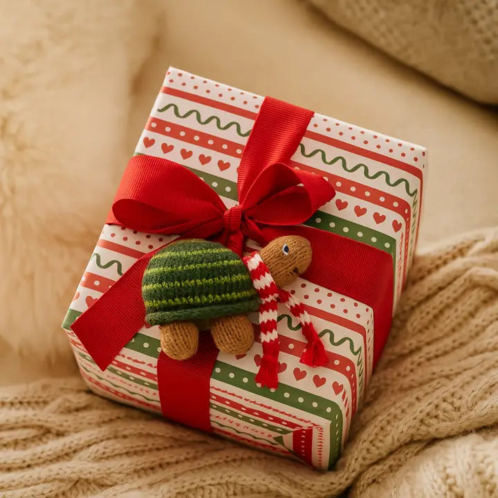 Handmade Knit Turtle Holiday Ornament