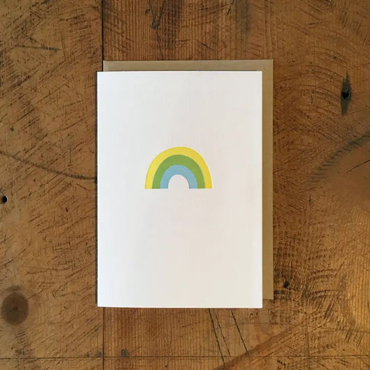 Rainbow (Yellow/Green/Blue) Letterpress Card from Green Bird Press